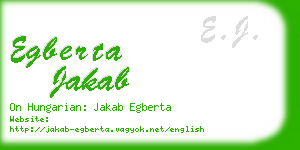 egberta jakab business card